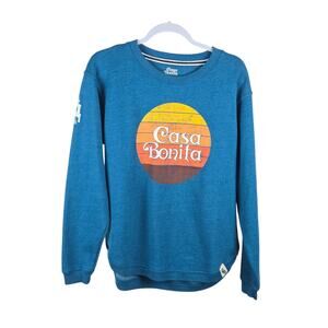 Casa Bonita Graphic Crewneck Sweatshirt in teal size small